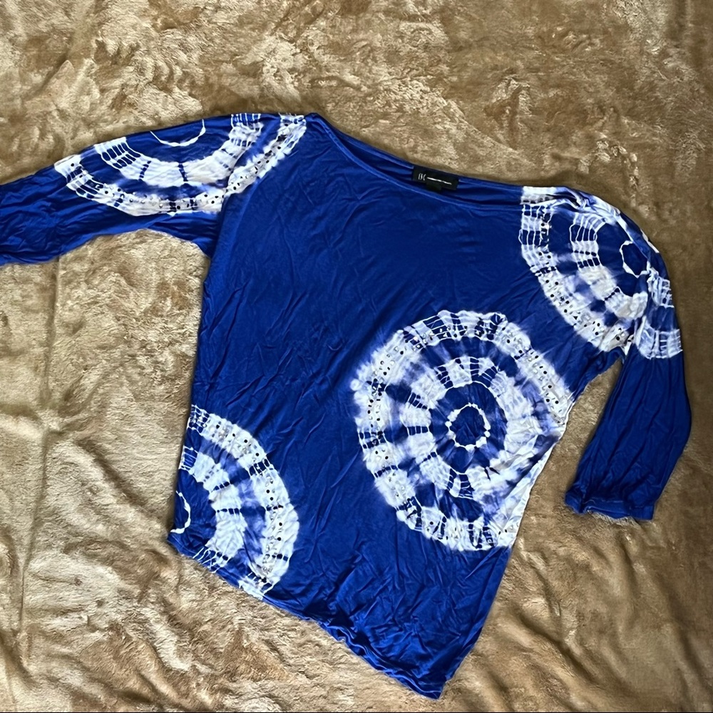 Oversized Blue Tie Dye INC Top